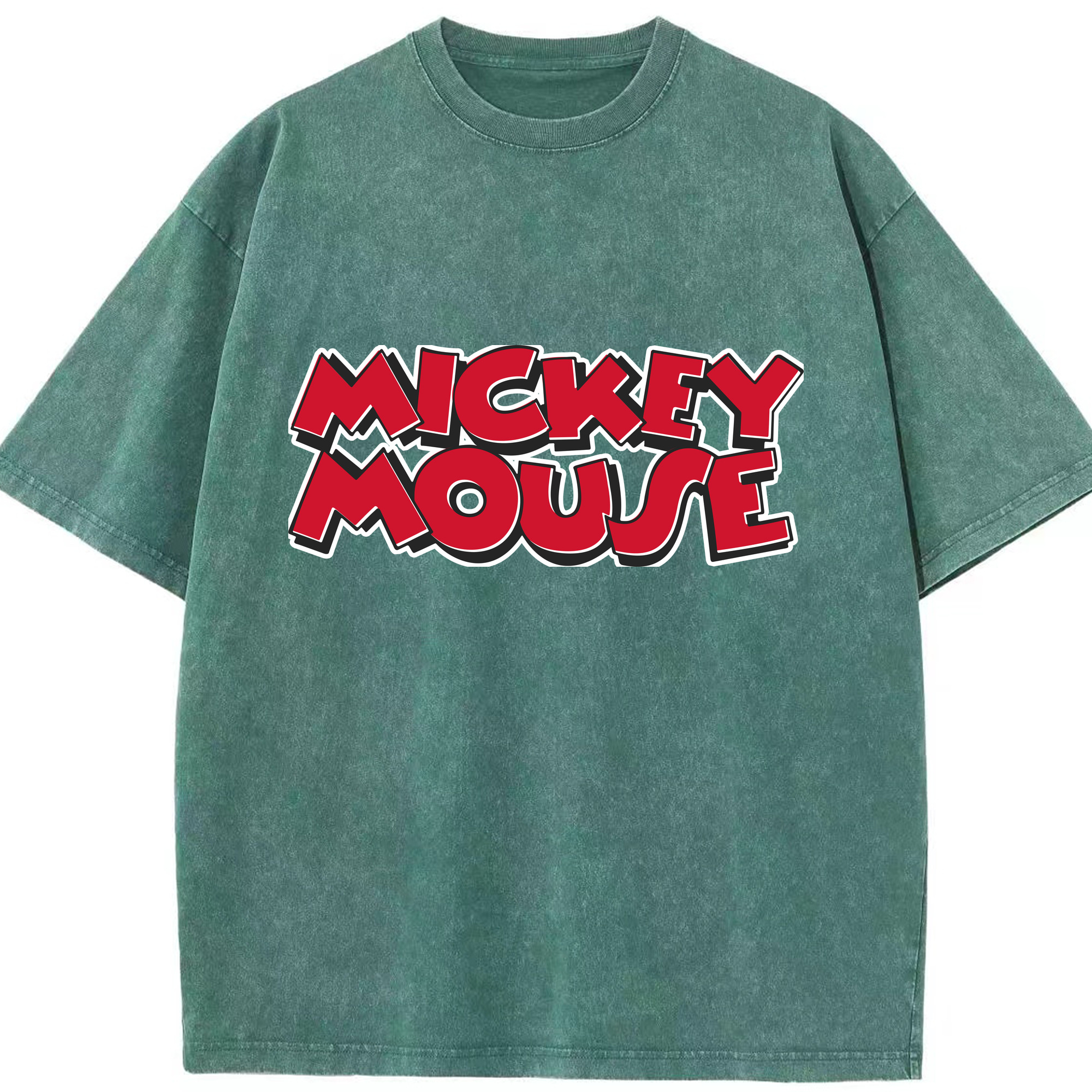 （画像用） ミッキーマウス Mickey Mouse 綿100% ヴィンテージ風 半袖Tシャツ（フロントプリント）
